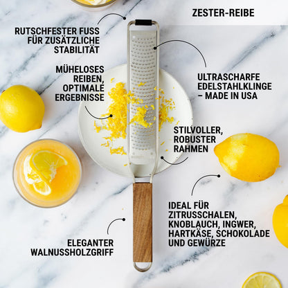 Microplane Master Reiben-Set - Zester & Extra-Grob Nussbaum