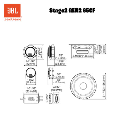 JBL Stage2 GEN2 65CF Auto Lautsprecher Set 2-Wege Komponenten 165mm