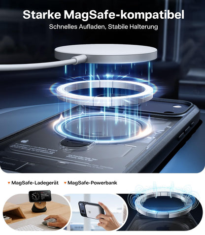 TORRAS Ostand Q3 Spin Hülle mit Ständer für iPhone 17 Pro Max, schwarz
