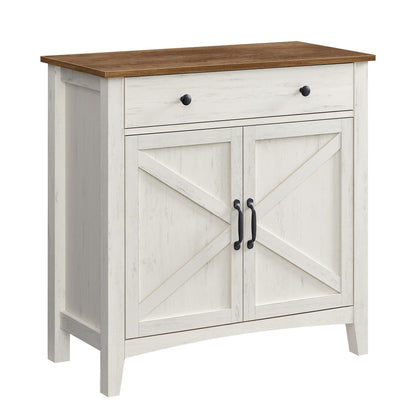 VASAGLE Küchenschrank BBK341W01 Sideboard, vintageweiss-honigbraun. Bietet Stauraum für Küche oder Esszimmer.