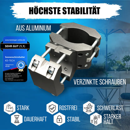 KD-TECH Sonnenschirmständer V1 für Balkon und Geländer ohne Bohren