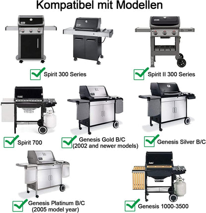 MGiessca 7638 Grillrost aus Gusseisen für Weber Spirit 300, 2 Stück