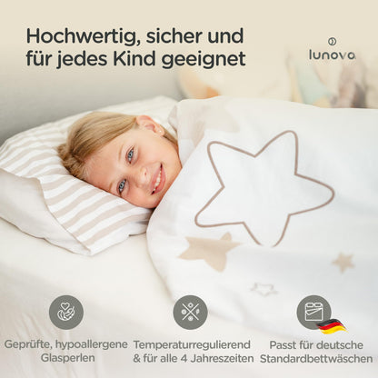 LUNOVA Gewichtsdecke Kinder 4 kg, 135 x 200 cm, Baumwolle