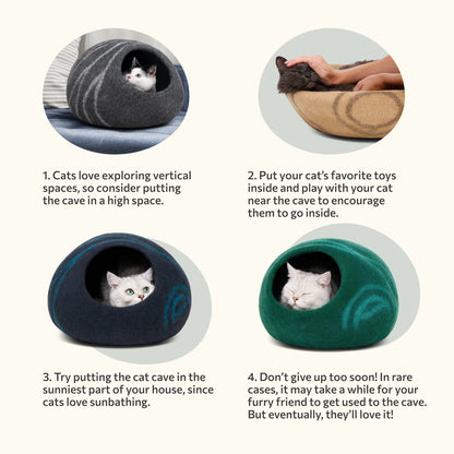 MEOWFIA 100% Merinowolle Katzenbett - Handgefilzt für Katzen