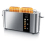 Arendo Level Touch Toaster 2 Scheiben Langschlitz Edelstahl – silber, mit Touchscreen und Brötchenaufsatz