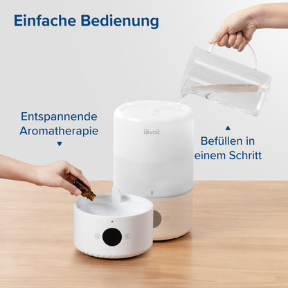 Levoit Top Fill Smart Luftbefeuchter – 3L Leise Aroma