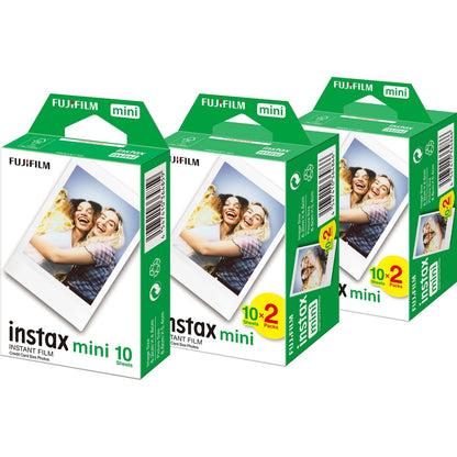 Fujifilm instax Mini Sofortbildfilme - 50er Multipack. Rechteckige Filmpacks für 50 Fotos mit weißem Rahmen. Belichtet in instax Mini Kameras.