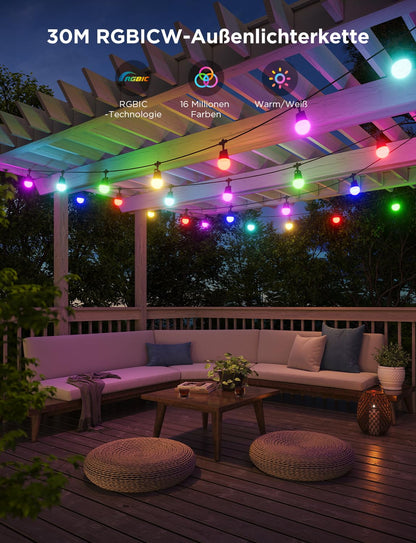 Govee Outdoor LED Lichterkette Aussen 2 – 30M RGBICW