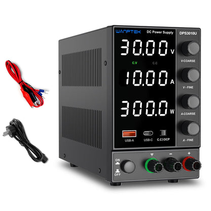 WANPTEK POWER DC Labornetzteil digital regelbar 30V 10A. Rechteckgehäuse. Präzise DC-Spannung/-Strom f. Elektronik.