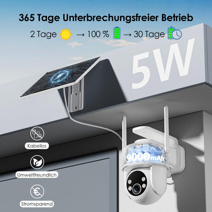 CZEview Überwachungskamera Aussen Akku Solar 2K PTZ 360° (2. Gen)
