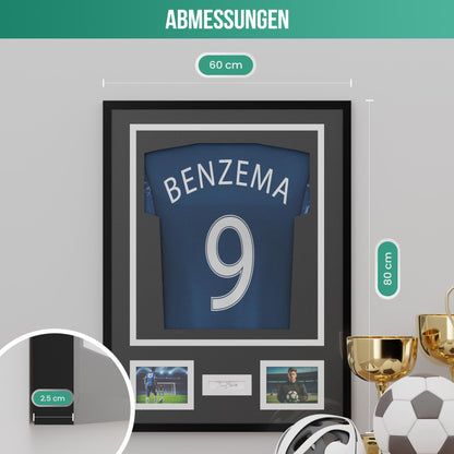 Avalo Objektrahmen Trikot Tief 60x80 cm – Schwarz Aluminium