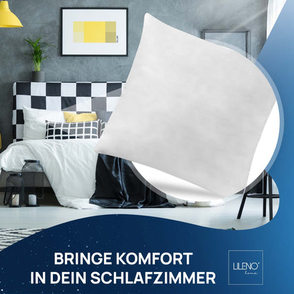 LILENO HOME Federkissen 80x80 cm 2er Set mit Entenfederfüllung