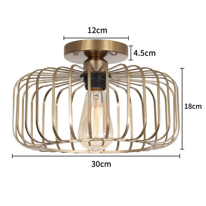 FRIDEKO HOME Deckenlampe aus Metall schwarz, E27, 1-flammig, Ø 30 cm