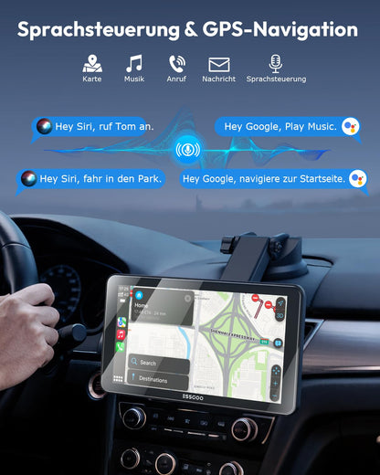 ESSGOO CarPlay Display 7 Zoll, Android Auto, Bluetooth, Rückfahrkamera