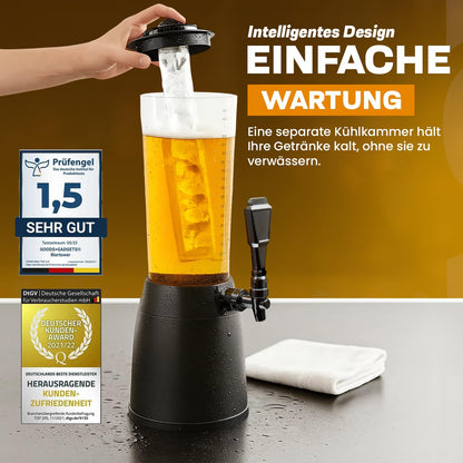 GOODS+GADGETS Biertower 4 Liter – Biersäule mit LED & Eiskühlung