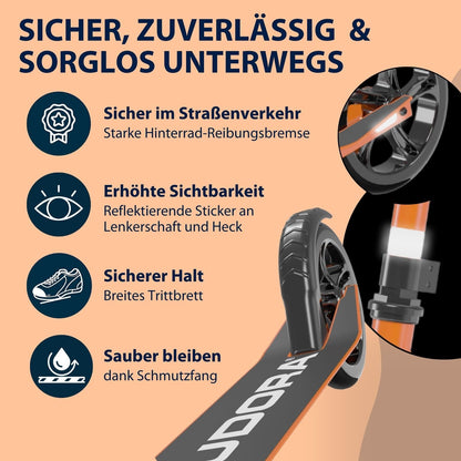 HUDORA Scooter Start 200, klappbarer Aluminium-Cityroller bis 100 kg
