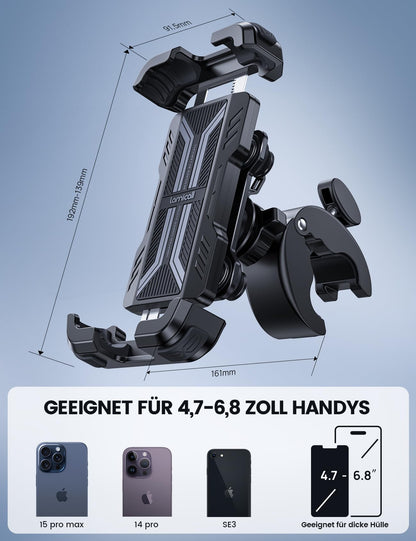 Lamicall Handyhalterung für Motorrad & Fahrrad, vibrationsgedämpft