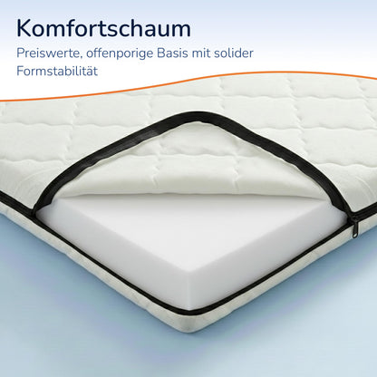 MSS e.K. Komfortschaum Matratzentopper 130 x 200 cm, 6 cm hoch