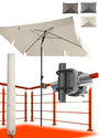 4smile SunnyShade Balkon-Sonnenschirm Set, rechteckig, Beige, UPF 50+ – Befestigung am Balkongeländer