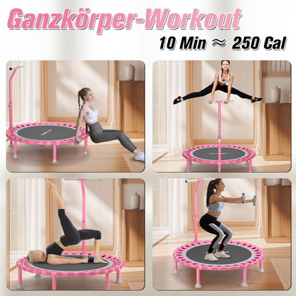 ZCMHAXJ Fitnesstrampolin klappbar, Ø 101,6 cm, mit Haltegriff, 204 kg