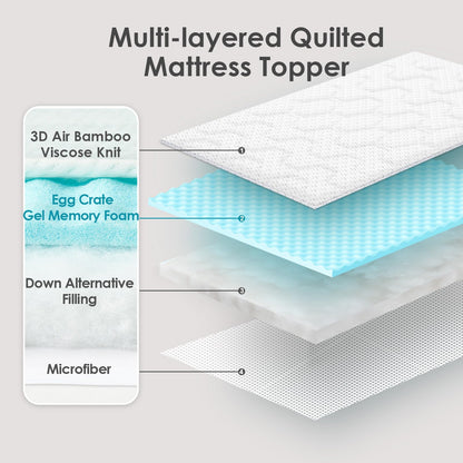 EHEYCIGA Gel Topper 140x200 cm Memory Foam Matratzentopper, weiss