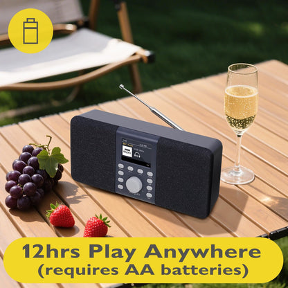 MangoKit MD5 Stereo DAB+ Radio mit Bluetooth und UKW, dunkelgrau