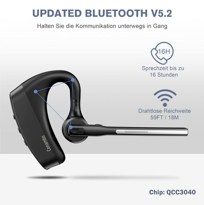 Conambo K10C Bluetooth Headset mit Ladeetui und Dual-Mikrofon