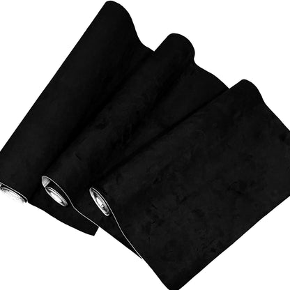 Fondlife Mikrofaserstoff Selbstklebend Wildlederoptik Schwarz 300x50cm