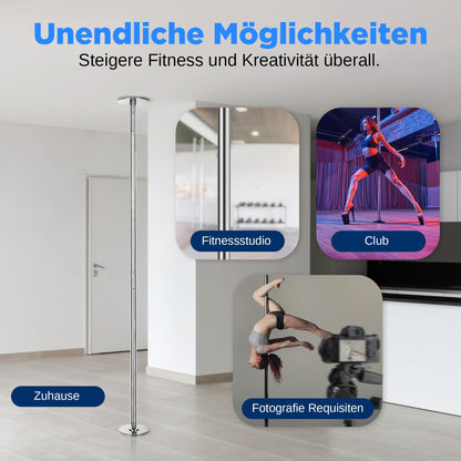 SereneLife Pole Dance Stange – Höhenverstellbar, Statisch & Rotierend