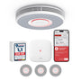 X-Sense WLAN Rauchmelder XS0B-MR31 mit Sprachausgabe, 3er-Set, 33 mm flacher Melder mit SBS50 Basisstation