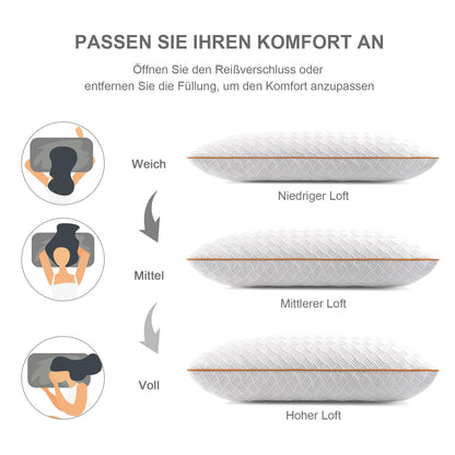 Twirest Kopfkissen 40x80 cm, Memory Foam Schlafkissen im 2er-Set