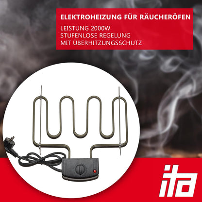 ITA Elektroheizung 2000 W – Heizspirale für Räucherofen und Smoker