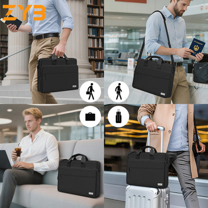 ZYB Notebooktasche 17-17.3 Zoll mit Schultergurt Schwarz
