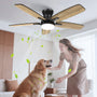 Airwit 106cm Deckenventilator mit Licht und Fernbedienung. Runder Ventilator mit integrierter Beleuchtung zur Luftzirkulation und Raumausleuchtung.