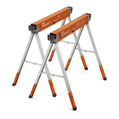 Bora Arbeitsbock XT PM-3360T – Höhenverstellbarer Klappbock 2er Set. Stabiler, höhenverstellbarer Klappbock für sicheres Abstützen von Werkstücken beim Bearbeiten.