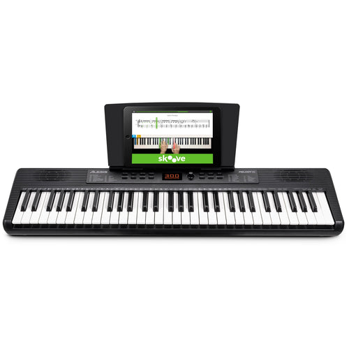Alesis Melody 61 Digital Keyboard Piano für Einsteiger 61 Tasten. Rechteckiges, schwarzes 61-Tasten-Keyboard zum Klavierlernen.