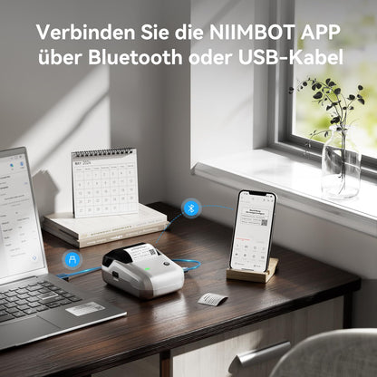 NIIMBOT B1 Etikettendrucker Bluetooth Thermodrucker Silber