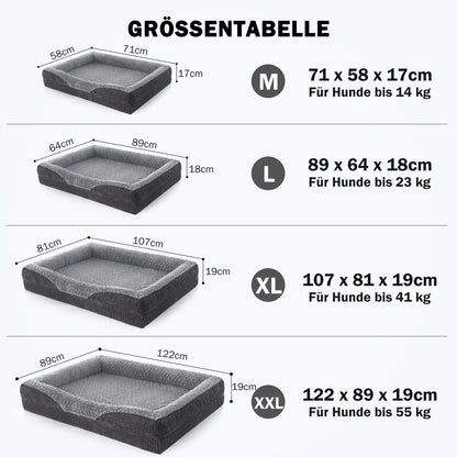 FURTIME Orthopädisches Hundebett Memory Foam, waschbar, 89 x 64 cm