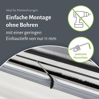 empasa Master Slim Fliegengitter Fenster, Alurahmen, weiss, 130x150