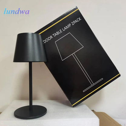 lundwa LED Akku Tischleuchte HT019 dimmbar kabellos 2er-Set Anthrazit