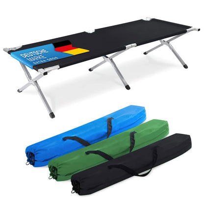 GOODS+GADGETS Faltbares Feldbett Aluminium, Campingbett Schwarz