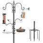 MIXXIDEA Vogelfutterstation Deluxe aus Metall mit Vogelbad, Haken und Mesh-Tablett