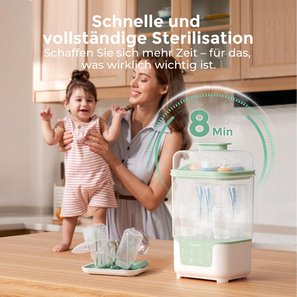 Momcozy Elektrischer Dampfsterilisator & Trockner für Babyflaschen