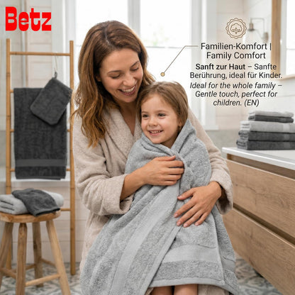 Betz Handtuch-Set 10-teilig aus Baumwolle, anthrazit & silbergrau