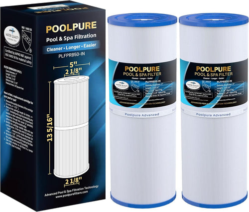 POOLPURE Spa-Filterkartusche 2er-Set, Ersatz für Pleatco PRB50-IN, zylindrische Patrone aus Trilobal-Gewebe