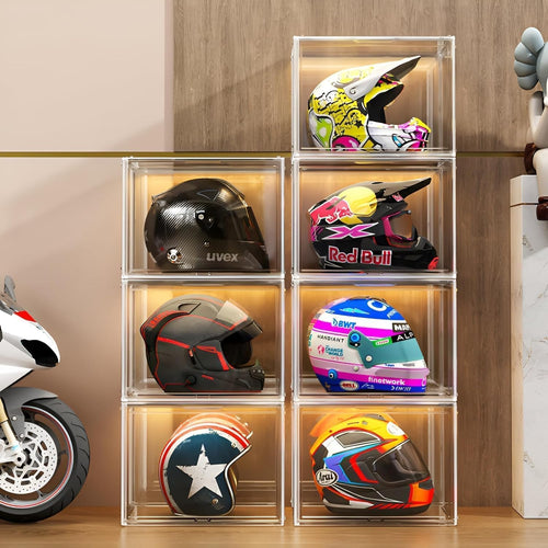 GUDEMAY XL Transparente Stapelbare Acryl Aufbewahrungsbox – 3er Set: Transparente Acrylboxen, stapelbar zur Aufbewahrung.