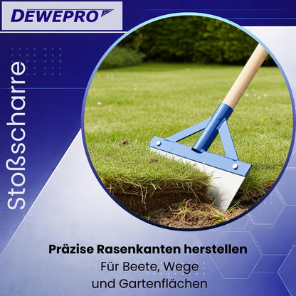 DEWEPRO Stossscharre mit Holzstiel und Federstahlblatt 300 mm