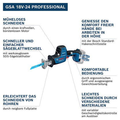 Bosch Professional Akku-Säbelsäge GSA 18V-24 inkl. L-BOXX
