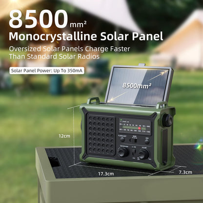 Mesqool Kurbelradio CR1030 Solar Notfallradio mit AM/FM Empfang