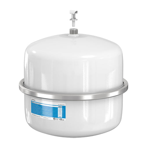 Flamco Airfix A Trinkwasser-Ausdehnungsgefäss – 18 Liter. Blau, zylindrisch. Kompensiert Volumen- und Druckschwankungen in Trinkwasseranlagen.